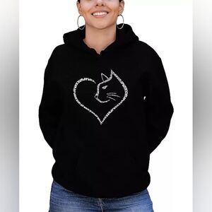 Brand New Cat Purr Heart Word Art Hoodie
